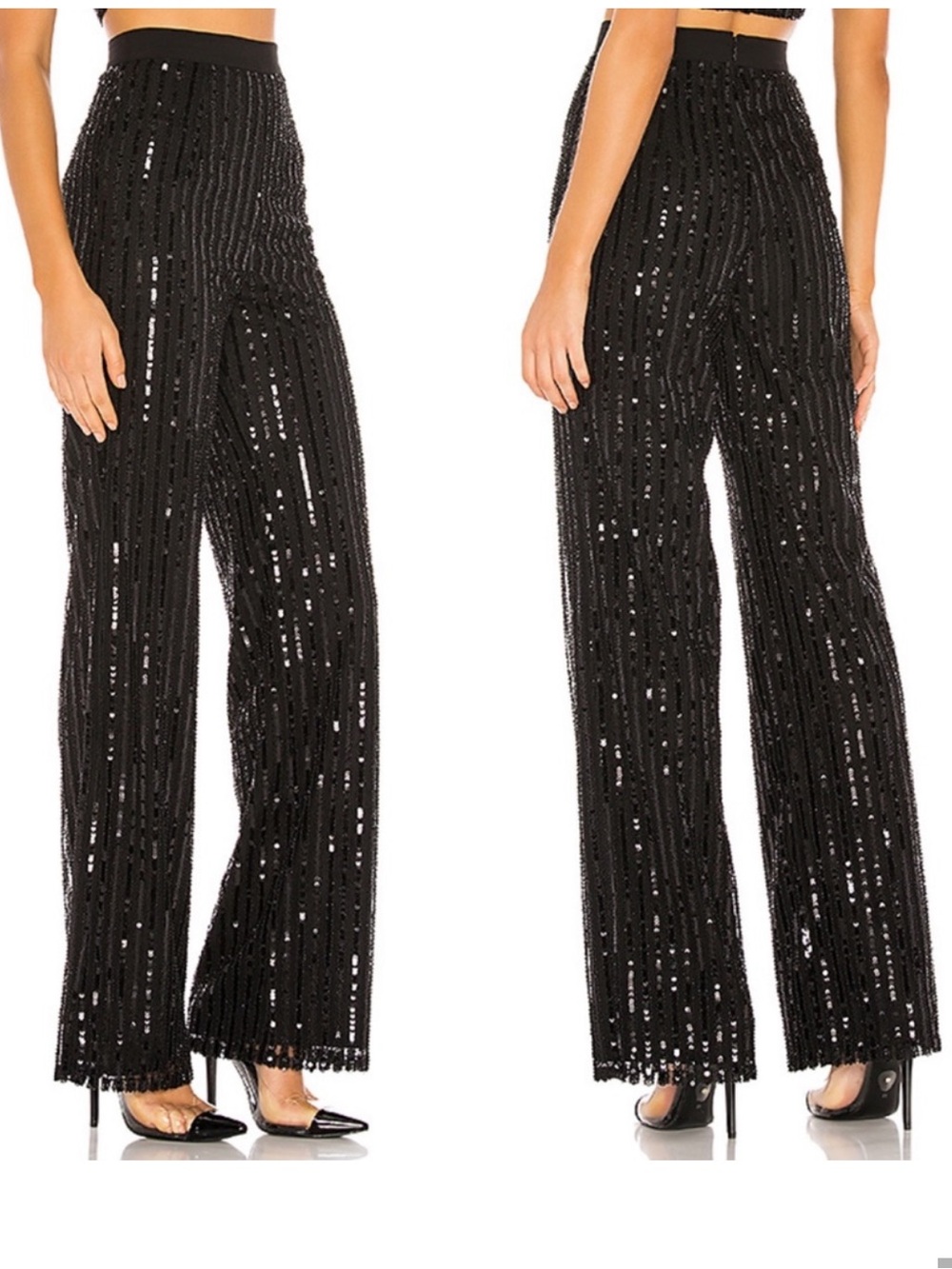 NWT Lovers + Friends Black Sequin Pant Women’s Medium